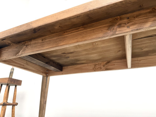 Table de ferme vintage en peuplier, vue 16