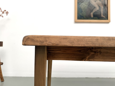 Table de ferme vintage en peuplier, vue 17
