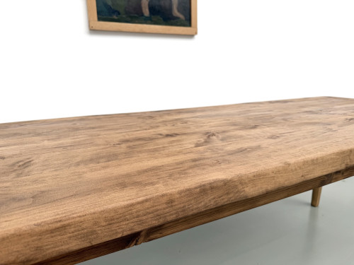 Table de ferme vintage en peuplier, vue 18