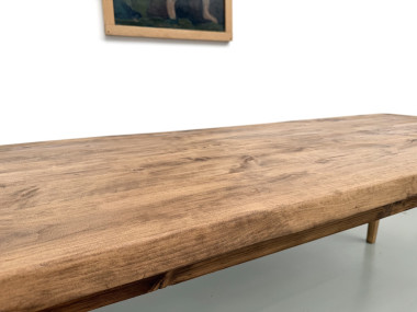 Table de ferme vintage en peuplier, vue 18