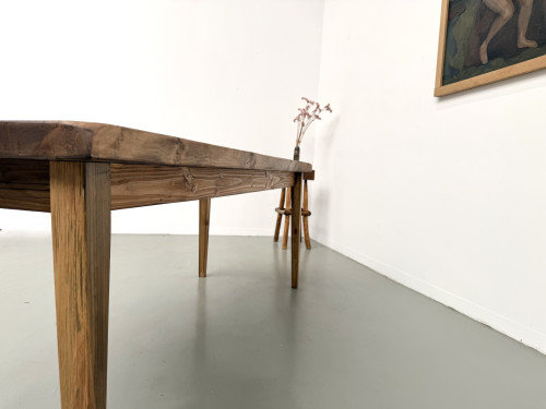 Table de ferme vintage en peuplier, vue 20
