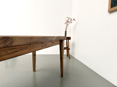 Table de ferme vintage en peuplier, vue 21
