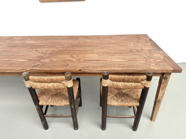 Table XXL en pin massif, circa 1970, vue 13