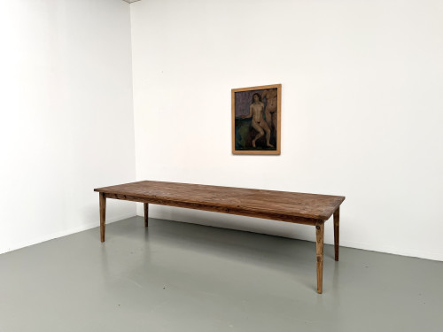 Table XXL en pin massif, circa 1970, vue 2