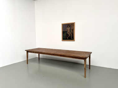 Table XXL en pin massif, circa 1970, vue 2