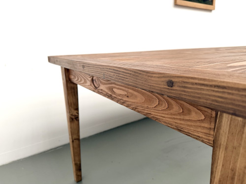 Table XXL en pin massif, circa 1970, vue 5