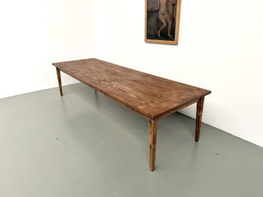 Table XXL en pin massif, circa 1970, vue 9