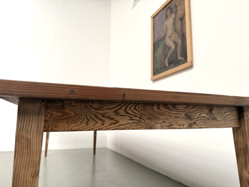 Table XXL en pin massif, circa 1970, vue 10