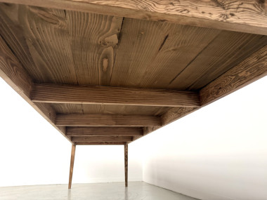Table XXL en pin massif, circa 1970, vue 11