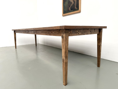 Table XXL en pin massif, circa 1970, vue 12