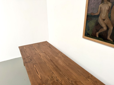 Table XXL en pin massif, circa 1970, vue 14