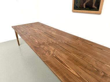 Table XXL en pin massif, circa 1970, vue 15