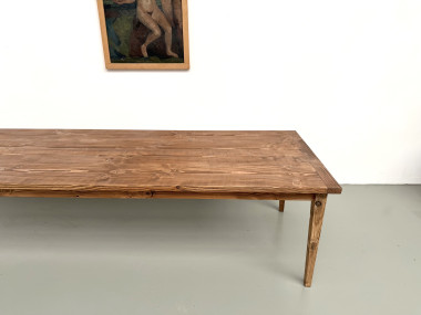 Table XXL en pin massif, circa 1970, vue 23