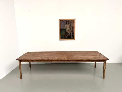 Table XXL en pin massif, circa 1970, vue 24