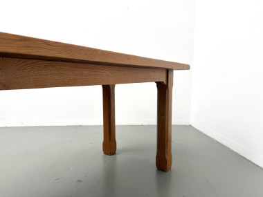Table de repas brutaliste XL en chêne massif, vue 9