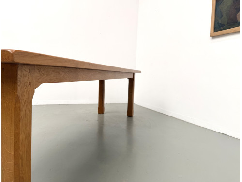 Table de repas brutaliste XL en chêne massif, vue 11