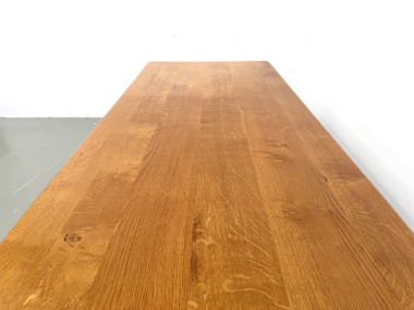 Table de repas brutaliste XL en chêne massif, vue 5