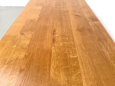 Table de repas brutaliste XL en chêne massif, vue 6