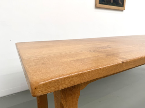 Table de repas brutaliste XL en chêne massif, vue 16