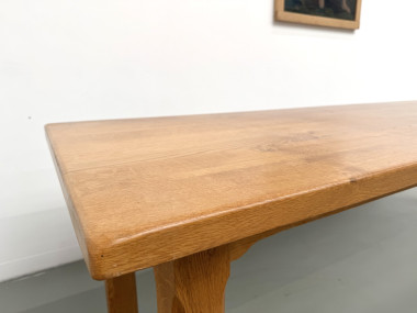 Table de repas brutaliste XL en chêne massif, vue 16