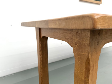 Table de repas brutaliste XL en chêne massif, vue 17