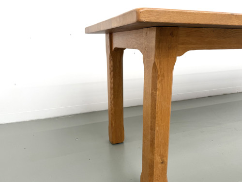 Table de repas brutaliste XL en chêne massif, vue 18