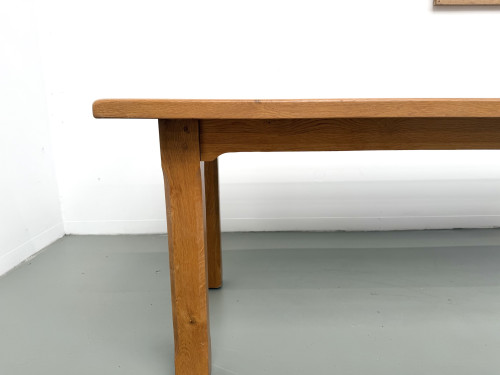 Table de repas brutaliste XL en chêne massif, vue 19