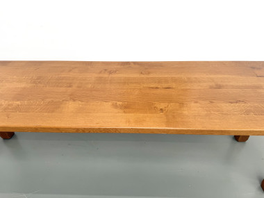 Table de repas brutaliste XL en chêne massif, vue 20