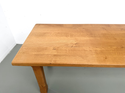 Table de repas brutaliste XL en chêne massif, vue 21