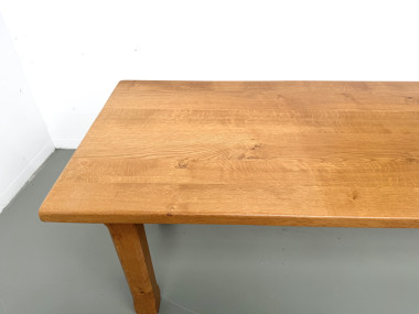 Table de repas brutaliste XL en chêne massif, vue 21