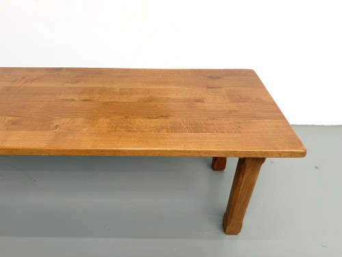 Table de repas brutaliste XL en chêne massif, vue 22