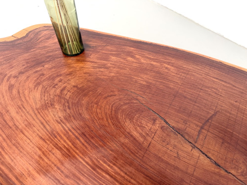 Table Basse Organique "Slab" en Bois Exotique Massif, vue 6