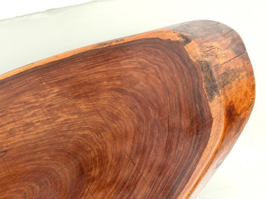 Table Basse Organique "Slab" en Bois Exotique Massif, vue 9