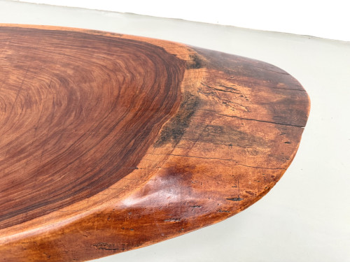 Table Basse Organique "Slab" en Bois Exotique Massif, vue 10