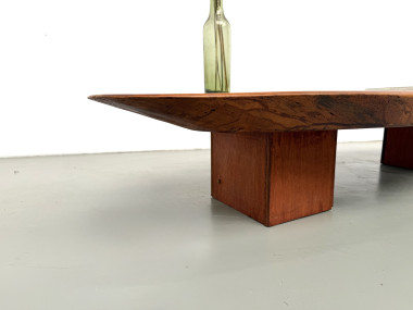 Table Basse Organique "Slab" en Bois Exotique Massif, vue 14