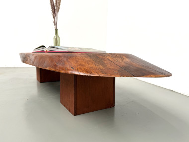 Table Basse Organique "Slab" en Bois Exotique Massif, vue 20