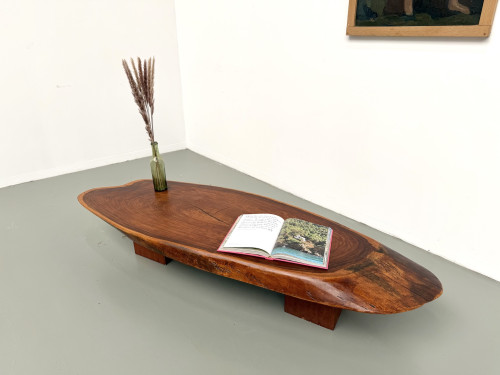 Table Basse Organique "Slab" en Bois Exotique Massif, vue 23