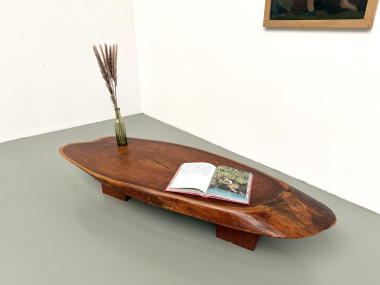 Table Basse Organique "Slab" en Bois Exotique Massif, vue 23