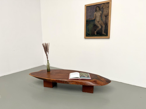 Table Basse Organique "Slab" en Bois Exotique Massif, vue 24