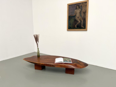 Table Basse Organique "Slab" en Bois Exotique Massif, vue 24