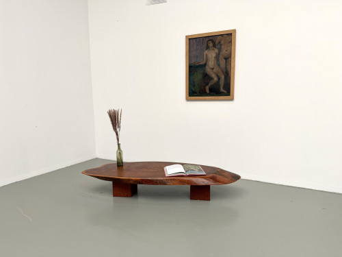 Table Basse Organique "Slab" en Bois Exotique Massif, vue 25