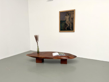 Table Basse Organique "Slab" en Bois Exotique Massif, vue 25