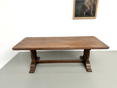 Table de ferme bourgeoise en chêne, années 50, vue 2