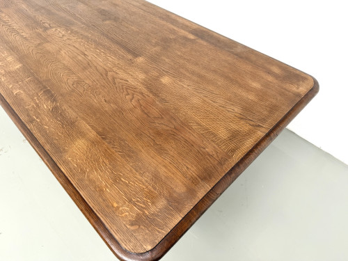 Table de ferme bourgeoise en chêne, années 50, vue 4