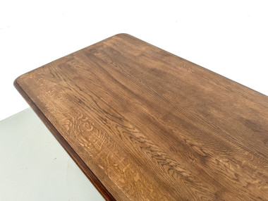 Table de ferme bourgeoise en chêne, années 50, vue 6