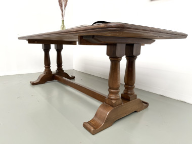 Table de ferme bourgeoise en chêne, années 50, vue 7