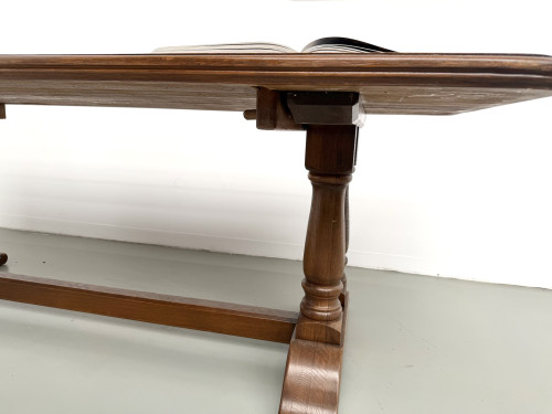 Table de ferme bourgeoise en chêne, années 50, vue 8