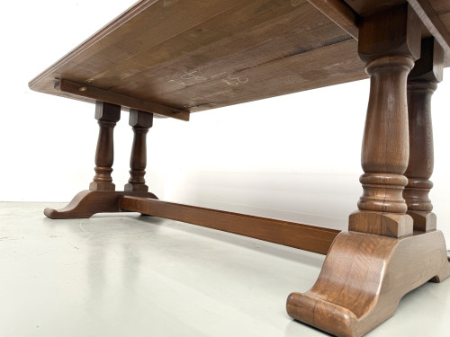 Table de ferme bourgeoise en chêne, années 50, vue 9
