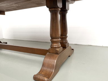 Table de ferme bourgeoise en chêne, années 50, vue 10