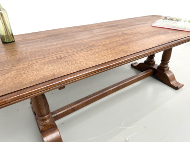 Table de ferme bourgeoise en chêne, années 50, vue 15